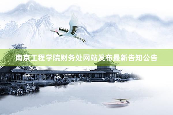 南京工程学院财务处网站发布最新告知公告