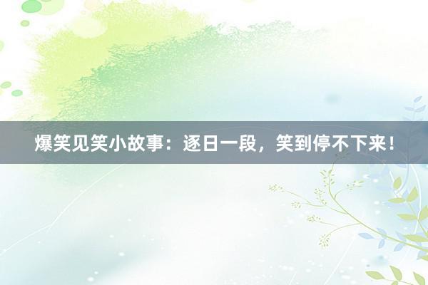 爆笑见笑小故事：逐日一段，笑到停不下来！